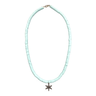 Aqua w/Snowflake Beaded Necklace, S & G Custom Creations, All Things Holiday, Christmas, Christmas Necklace, Holiday, Jewelry, Necklace, S & G Custom Creations, Snowflake, Snowflake Necklace,