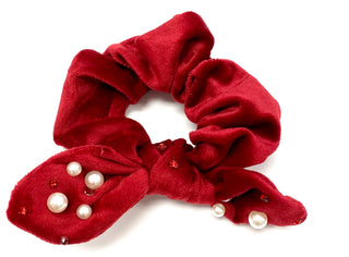 Bari Lynn Velvet Scrunchie with Pearls & Swarovski Crystals, Bari Lynn, Bari Lynn, Bari Lynn Hair Accessory, Bari Lynn Scrunchee, Bari Lynn Scrunchie, Bari Lynn Velour, Bari Lynn Velour Scrun