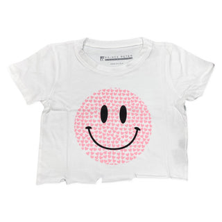 Prince Peter Tween Hearts Happy Face Distressed Crop Tee, Prince Peter Collection, Crop Tee, Distressed, Distressed Crop Tee, Happy Face, Prince Peter, Prince Peter Collection, Prince Peter S