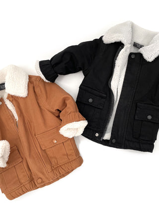 Little Bipsy Sherpa Lined Jacket - Black, Little Bipsy Collection, cf-size-0-6-months, cf-size-6-12-months, cf-type-jacket, cf-vendor-little-bipsy-collection, JAN23, Little Bipsy, Little Bips