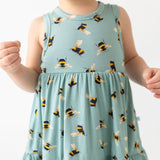 Posh Peanut Spring Bee Racerback Twirl Bodysuit Dress, Posh Peanut, cf-size-3-6-months, cf-type-dress, cf-vendor-posh-peanut, Posh Peanut, Posh Peanut Racerback Twirl Bodysuit Dress, PPSS23, 