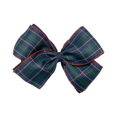 X-Large Navy Plaid Layered Hair Bow on Clippie, Basically Bows & Bowties, All Things Holiday, Alligator Clip Hair Bow, basically bows and bowties hair bow xlarge, Christmas, Christmas Bow, Ch