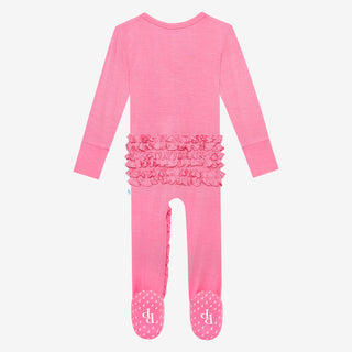 Posh Peanut Spring Berry Ruffled Zippered Footie, Posh Peanut, cf-size-9-12-months, cf-type-footie, cf-vendor-posh-peanut, Posh Peanut, Posh Peanut Footie, Posh Peanut Footie with Zipper, Pos