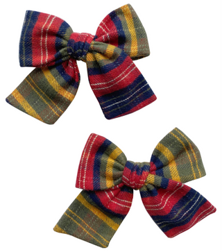 Baby Bling Big Cotton Bow Clip Set - Hunter Flannel, Baby Bling, Baby Baby Bling Headbands, Baby Bling, Baby Bling Big Cotton Bow Clip Set, Baby Bling Big Cotton Bow Clip Set - Hunter Flannel