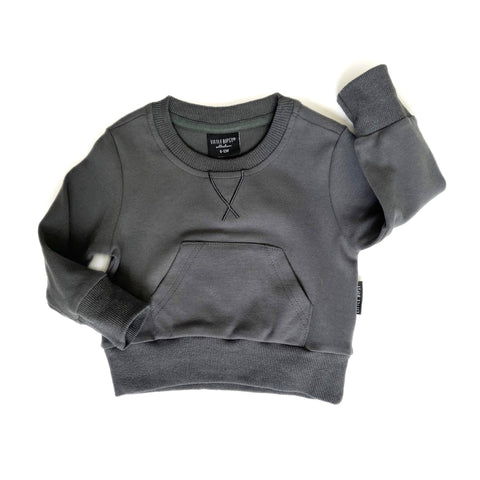 Little Bipsy Pocket Pullover - Pewter, Little Bipsy Collection, cf-size-9-10y, cf-type-pullover, cf-vendor-little-bipsy-collection, CM22, JAN23, Little Bipsy, Little Bipsy Collection, Little 