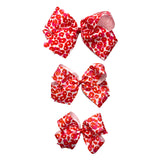 Red & Pink Leopard Hair Bow on Clippie, Basically Bows & Bowties, Basically Bows & Bowties, basically bows and bowties hair bow xlarge, Hair Bow, Hair Bows, Made in the USA, Red & Pink Leopar