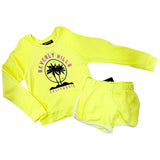 FBZ Global Love Bevery Hills Neon Yellow Sweatshirt, Flowers By Zoe, cf-size-4, cf-type-shirts-&-tops, cf-vendor-flowers-by-zoe, FBZ, Flowers By Zoe, Flowers by Zoe Smiley, Global Love, Sweat