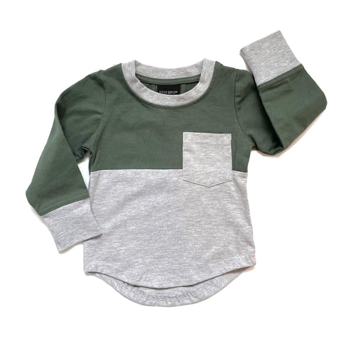 Little Bipsy Block Pocket L/S Tee - Forest Green, Little Bipsy Collection, CM22, JAN23, Little Bipsy, Little Bipsy Block Pocket L/S Tee, Little Bipsy Fall 2021, Little Bipsy Forest Green, Lit