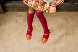 Little Stocking Co Lace Top Knee High Socks - Berry, Little Stocking Co, Little Stocking Co, Little Stocking Co Berry, Little Stocking Co Knee high Sock, Little Stocking Co Knee High Socks, L