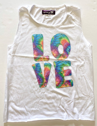Sparkle by Stoopher Rainbow Love Raw Edge Tank, Sparkle by Stoopher, Big Girls Clothing, Black Friday, Bling Tank Top, Cyber Monday, Els PW 5060, Girls Clothing, love tank, love tank top, Rai