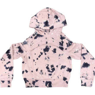 Paper Flower Tie Dye and Splatter Paint Peek A Boo Hoodie, Paper Flower, CM22, Hoodie, JAN23, Paper Flower, Paper Flower Sweatshirt, Sweatshirt, Tie Dye Hoodie, Shirts & Tops - Basically Bows