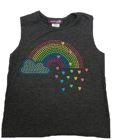 Sparkle by Stoopher Rainbow Raw Edge Burnout Tank, Sparkle by Stoopher, Big Girls Clothing, Bling Tank Top, Els PW 5060, Girls Clothing, Rainbow Tank, Sparkle by Stoopher, Sparkle by Stoopher