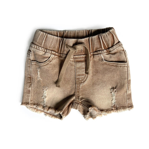 Little Bipsy Cut Off Denim Shorts - Camel Wash, Little Bipsy Collection, Baja Collection, Camel Wash, cf-size-4t-5t, cf-type-shorts, cf-vendor-little-bipsy-collection, Denim Shorts, Fray Deni