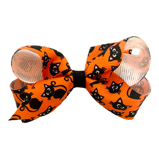 Mini Halloween Print Grosgrain Hair Bow on Clippie - 9 Styles, Wee Ones, Alligator Clip, Alligator Clip Hair Bow, Clippie, Clippie Hair Bow, Hair Bow, Hair Bow on Clippie, Hair Bows, Hallowee