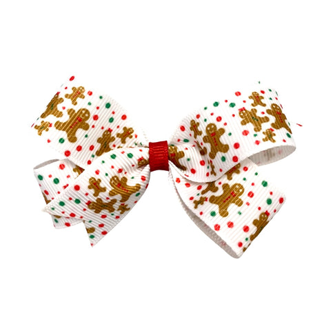 Small Gingerbread Printed Hair Bow on Clippie, Basically Bows & Bowties, All Things Holiday, Alligator Clip, Alligator Clip Hair Bow, Basically Bows & Bowties, Christmas, Christmas Bow, Chris