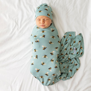 Posh Peanut Spring Bee Swaddle & Beanie Set, Posh Peanut, Baby, cf-type-swaddle-&-beanie-set, cf-vendor-posh-peanut, Infant, Posh PEanut, Posh Peanut Infant Swaddle & Beanie Set, Posh Peanut 