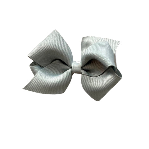 Extra Small Silver Shimmer Grosgrain Bow on Clippie, Wee Ones, cf-type-hair-bow, cf-vendor-wee-ones, Extra Small Silver Shimmer Grosgrain Bow on Clippie, Hair Bow on Clippie, Wee Ones, Wee On