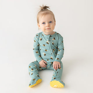 Posh Peanut Spring Bee Zippered Footie, Posh Peanut, Gender Neutral, Gender Neutral Baby Gift, Gender Neutral Footie, Gender Neutral Unisex, Posh Peanut, Posh Peanut Footie, Posh Peanut Footi