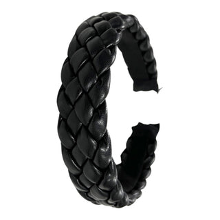 Black Braided Pleather Headband, Basically Bows & Bowties, , Headband - Basically Bows & Bowties