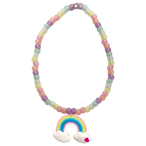 Iridescent Multicolor Beaded Necklace with Cloud Rainbow, S & G Custom Creations, Iridescent, Jewelry, Multicolor, Necklace, Rainbow Necklace, S & G Custom Creations, S & G Custom Creations C