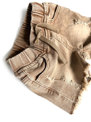 Little Bipsy Cut Off Denim Shorts - Camel Wash, Little Bipsy Collection, Baja Collection, Camel Wash, cf-size-4t-5t, cf-type-shorts, cf-vendor-little-bipsy-collection, Denim Shorts, Fray Deni