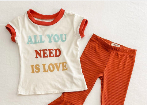 Brokedown Clothing Kid's All You Need is Love Off White Tee, Brokedown Clothing, All You Need is Love Tee, Brokedown Clothing, Brokedown Clothing Valentine's Day, Brokedown Valentines Day, Br