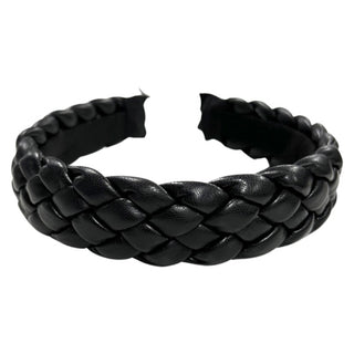 Black Braided Pleather Headband, Basically Bows & Bowties, , Headband - Basically Bows & Bowties