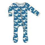 KicKee Pants Twilight Whale Footie with Zipper, KicKee Pants, CM22, Footie with Zipper, KicKee, KicKee Pants, KicKee Pants Anniversary Spring, KicKee Pants Footie with Zipper, KicKee Pants Sp