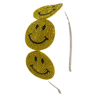 Bari Lynn Rhinestone Smiley Trio Headband - Yellow, Bari Lynn, Bari Lynn, Bari Lynn Headband, Bari Lynn Headbands, Bari Lynn Rainbows, Bari Lynn Rhinestone Smiley Trio Headband, Bari Lynn Smi