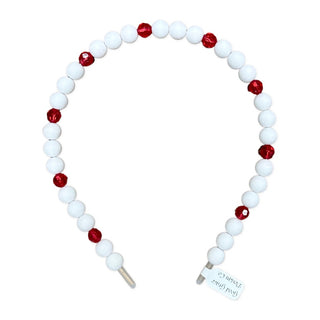 Beaded Holiday Headband - White with Red, Good Grace Design Co, All Things Holiday, Beaded Headband, cf-type-headband, cf-vendor-good-grace-design-co, Christmas, Christmas Headband, Good Grac