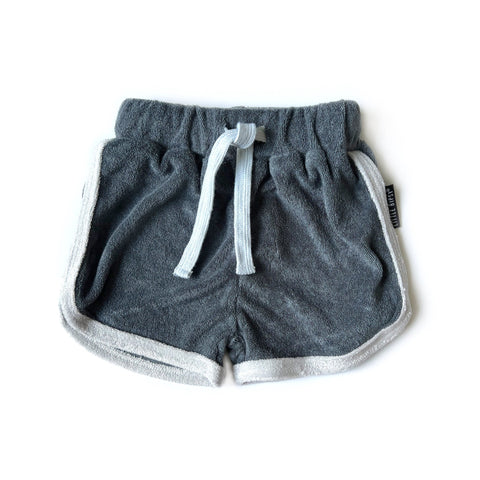 Little Bipsy Terry Cloth Track Shorts - Slate Blue, Little Bipsy Collection, CM22, Gender Neutral, JAN23, LBSS22, Little Bipsy, Little Bipsy Collection, Little Bipsy Shorts, Little Bipsy Slat