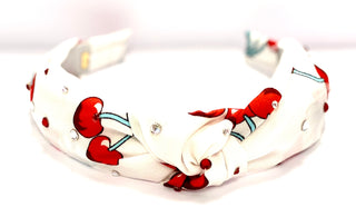 Bari Lynn Cherries Printed Twist Knot Headband with Crystals, Bari Lynn, Bari Lynn, Bari Lynn Headband, Bari Lynn Headbands, Bari Lynn Twist Knot Headband with Crystall, Bari Lynn Twist Knot 