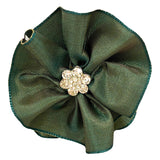 Taffeta Flower w/Crystal Flower on Clippie (8 Colors), Wee Ones, cf-size-brown, cf-size-fruit-punch, cf-size-green, cf-size-light-pink, cf-size-mauve, cf-size-periwinkle, cf-type-hair-bow, cf