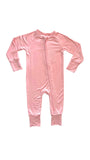 In My Jammers Solid Rose Zipper Romper, In My Jammers, Bamboo, Bamboo Pajamas, cf-size-12-18-months, cf-size-3-6-months, cf-size-6-9-months, cf-size-9-12-months, cf-type-pajamas, cf-vendor-in