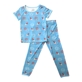 Two Peas Clothing Co Patriotic Pops S/S Pajama Set, Two Peas Clothing Co, 4th of July, 4th of July Pajamas, Bomb Pop, CM22, Patriotic, Short sleeve PAjama Set, Two Peas Clothing Co, Two Peas 
