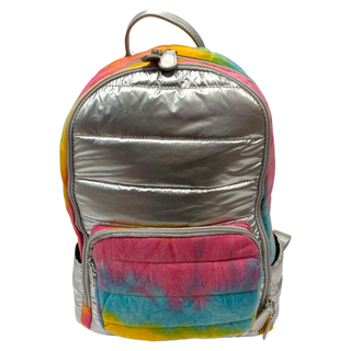Bari Lynn Rainbow Tie Dye Silver Puffer Backpack, Bari Lynn, Back Pack, Back to School, Backpack, Backpacks, Bari Lynn, Bari Lynn Back Pack, Bari Lynn Backpack, Bari Lynn Backpacks, Bari Lynn