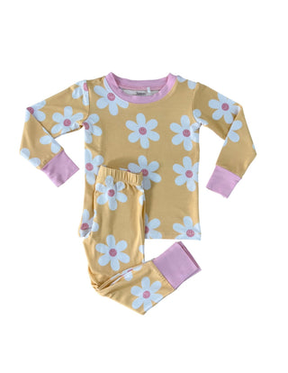 In My Jammers Retro Daisy L/S 2pc PJ Set, In My Jammers, Bamboo, Bamboo Pajamas, Daisy, In My Jammers, In My Jammers L/S 2pc PJ Set, In My Jammers Retro Daisy, Jammers, JAN23, Pajamas, Retro 