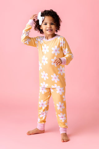 In My Jammers Retro Daisy L/S 2pc PJ Set, In My Jammers, Bamboo, Bamboo Pajamas, Daisy, In My Jammers, In My Jammers L/S 2pc PJ Set, In My Jammers Retro Daisy, Jammers, JAN23, Pajamas, Retro 