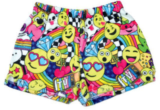 Iscream Emoji Party Plush Shorts, Iscream, Emoji Party, Fleece Shorts, Gifts for Tween, iscream, Iscream Plush Shorts, iscream shorts, iscream-shop, Lounge Shorts, Loungewear, Pajama Shorts, 