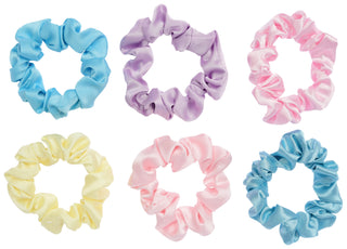 Iscream Let's Polka Dot Egg Ornament Scrunchie Set with colorful polka dot fabric, soft elastic hair accessories for styling.