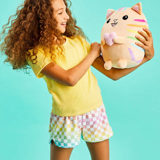 Iscream Ombre Checkerboard Plush Shorts, Iscream, Fleece Shorts, Gifts for Tween, Girls Sleep Shorts, iscream, Iscream Ombre Checkerboard, Iscream Plush Shorts, iscream shorts, iscream-shop, 