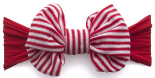 Baby Bling Cherry Stripe Jersey Bow Headband, Baby Bling, Baby Bling, Baby Bling Bows, Baby Bling Headband, Baby Headband, Baby Headbands, Cherry Stripe, Headband, Headband for Baby, Jersey B