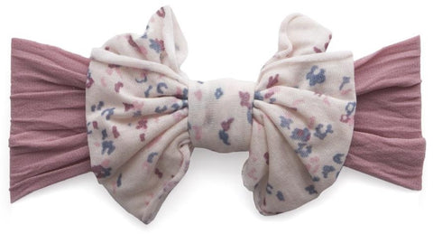 Baby Bling Mauve Floral Jersey Bow Headband, Baby Bling, Baby Bling, Baby Bling Bows, Baby Bling Headband, Baby Headband, Baby Headbands, Headband, Headband for Baby, Jersey Bow Headband, Mad