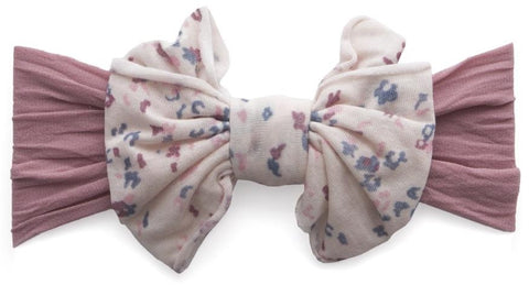 Baby Bling Mauve Floral Jersey Bow Headband, Baby Bling, Baby Bling, Baby Bling Bows, Baby Bling Headband, Baby Headband, Baby Headbands, CM22, Headband, Headband for Baby, JAN23, Jersey Bow 