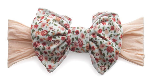 Baby Bling Peach Mint Floral Jersey Bow Headband, Baby Bling, Baby Bling, Baby Bling Bows, Baby Bling Headband, Baby Headband, Baby Headbands, Floral Headband, Floral Jersey Bow, Headband, He
