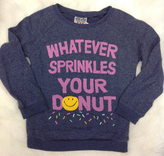 Junk Food Clothing Co Whatever Sprinkles Your Donut Fleece Sweatshirt, Junkfood Clothing Co, Big Girls Clothing, Donut, Donuts, Fleece Sweatshirt, Girls, Junkfood, Junkfood Clothing, Junkfood