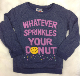 Junk Food Clothing Co Whatever Sprinkles Your Donut Fleece Sweatshirt, Junkfood Clothing Co, Big Girls Clothing, Donut, Donuts, Fleece Sweatshirt, Girls, Junkfood, Junkfood Clothing, Junkfood