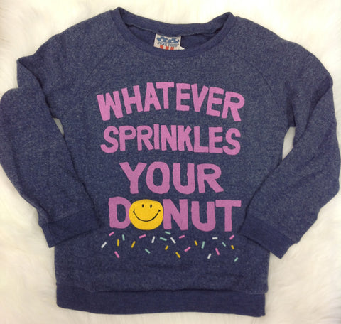 Junk Food Clothing Co Whatever Sprinkles Your Donut Fleece Sweatshirt, Junkfood Clothing Co, Big Girls Clothing, Donut, Donuts, Fleece Sweatshirt, Girls, Junkfood, Junkfood Clothing, Junkfood