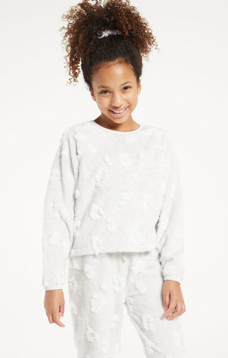 Z Supply Girls Frosted Plush Leo LS Top - Heather Grey, Z Supply, cf-size-large-12-14, cf-size-medium-10-12, cf-type-sweatshirt, cf-vendor-z-supply, CM22, JAN23, Top, Tween Girl, tween girls,
