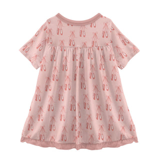 KicKee Pants Baby Rose Ballet Classic S/S Swing Dress, KicKee Pants, cf-size-2t, cf-type-dress, cf-vendor-kickee-pants, CM22, Dress, KicKee, KicKee Pants, KicKee Pants Baby Rose Ballet, KicKe